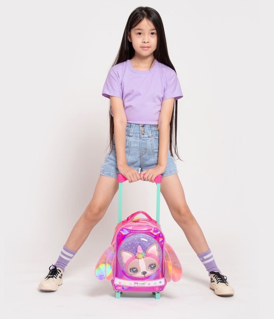 MOCHILA 12" CON CARRO SOFIA COSMIC LILA