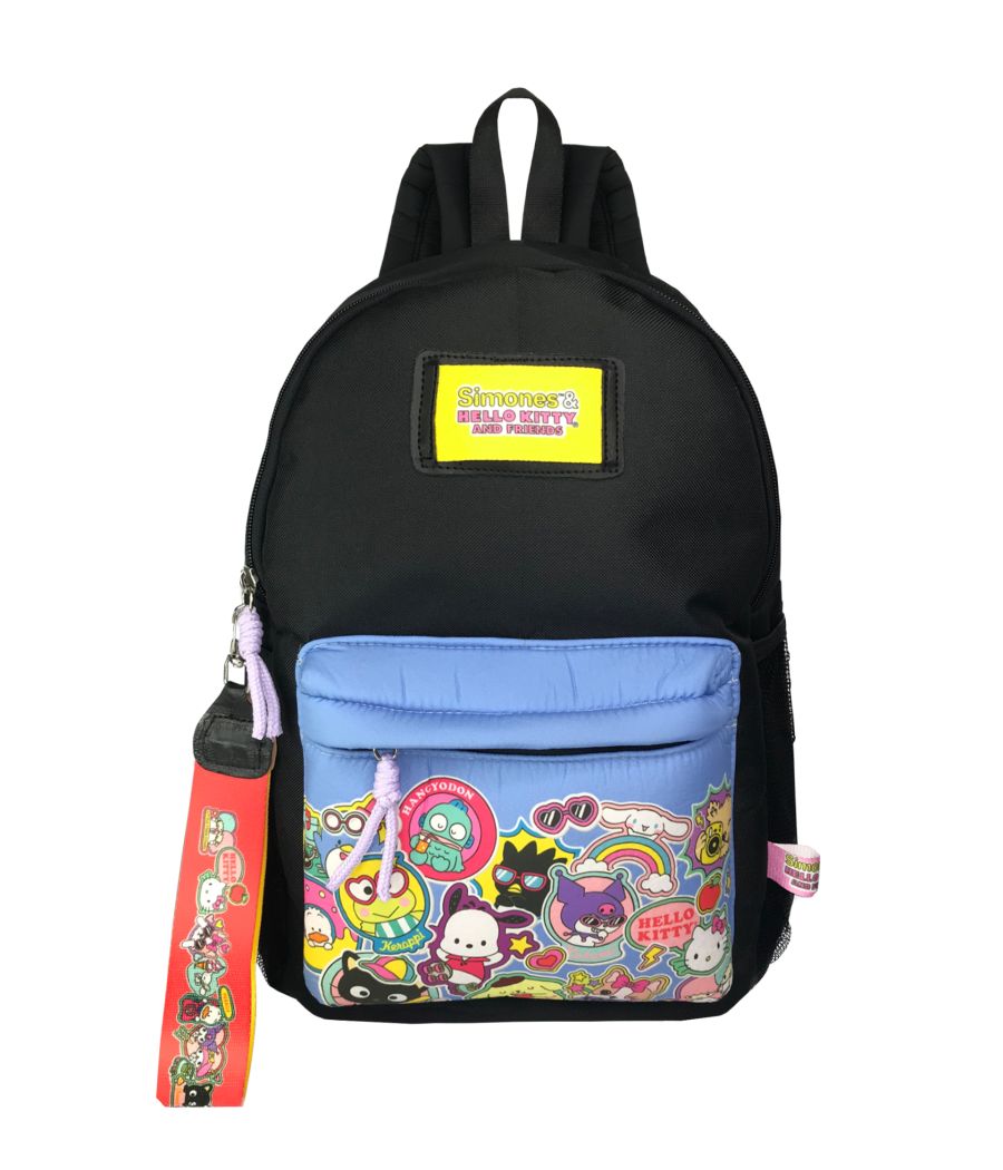 MOCHILA BIG HELLO KITTY AND FRIENDS BLACK