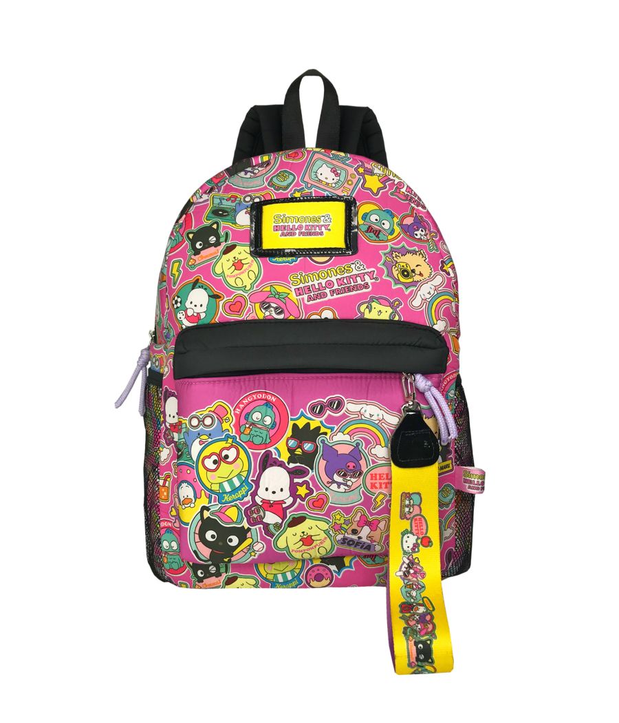 MOCHILA BIG HELLO KITTY AND FRIENDS STICKERS