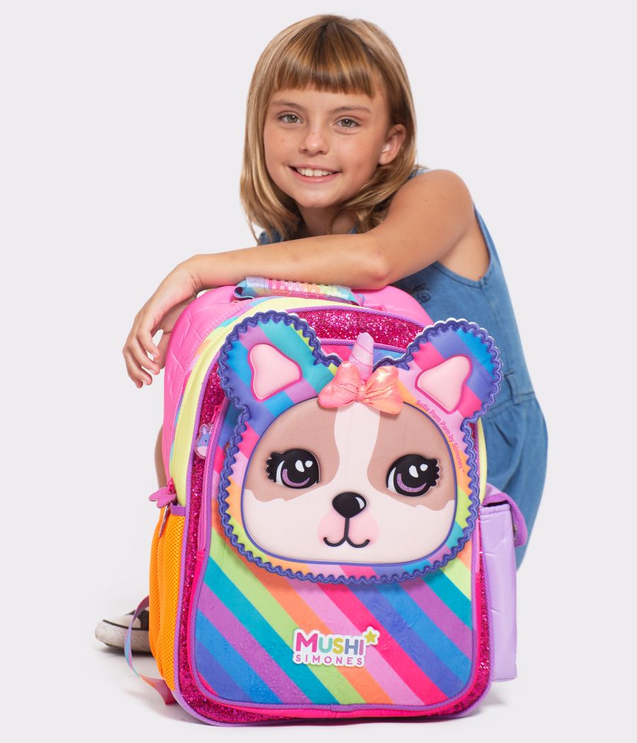 MOCHILA 18" SOFIA POM POM MOÑO